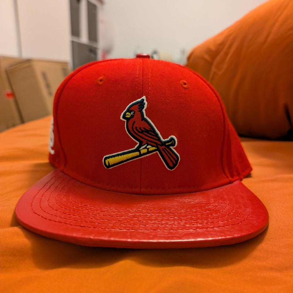 Red Baseball Cap with Cardinal Logo